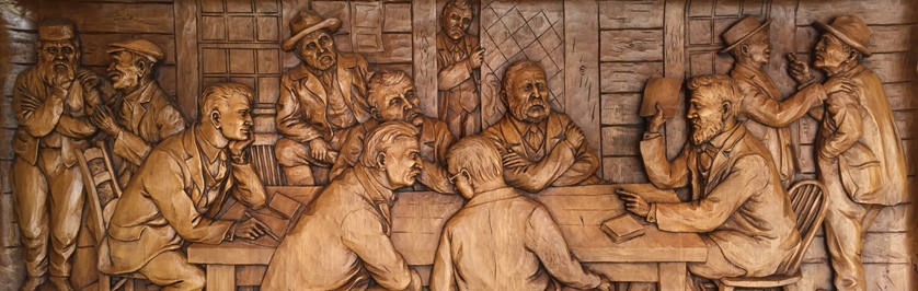 Photo of Woodcarving of Early Stanhope Council